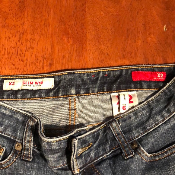 X2 Jeans Slim W10 Size 6 Short Low Rise Boot Cut - Picture 2 of 3